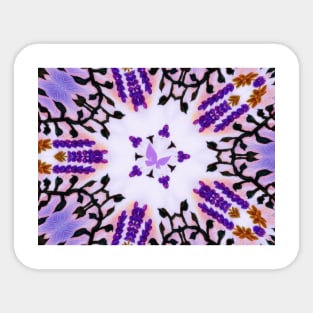 Purple Butterfly and Lavender Art Sticker